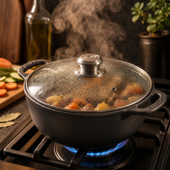 Cast Iron Casserole with Glass Lid