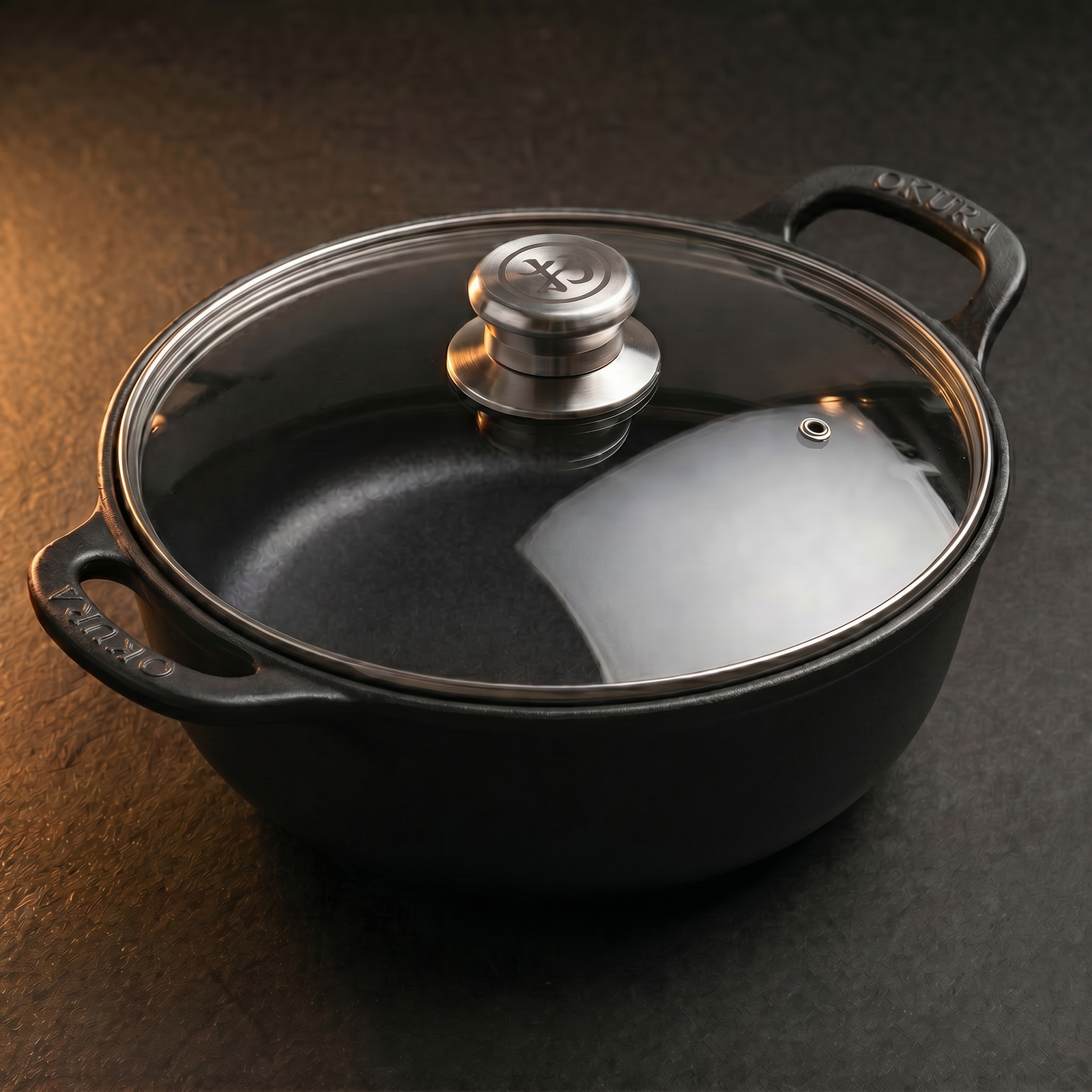 Cast Iron Casserole with Glass Lid