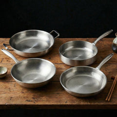 Titanium Family Set, Four Pans with Utensils