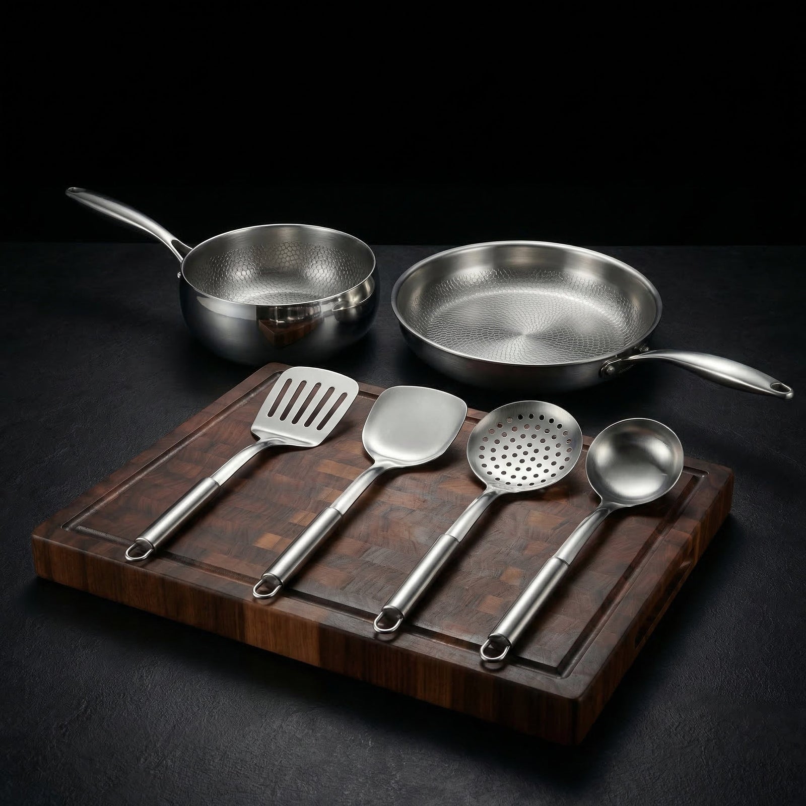 Kitchen Starter Set with Walnut Board and Utensils