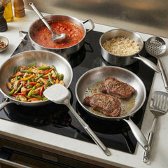 Titanium Family Set, Four Pans with Utensils