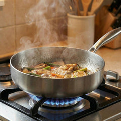 Hand Hammered High Wall Titanium Pan
