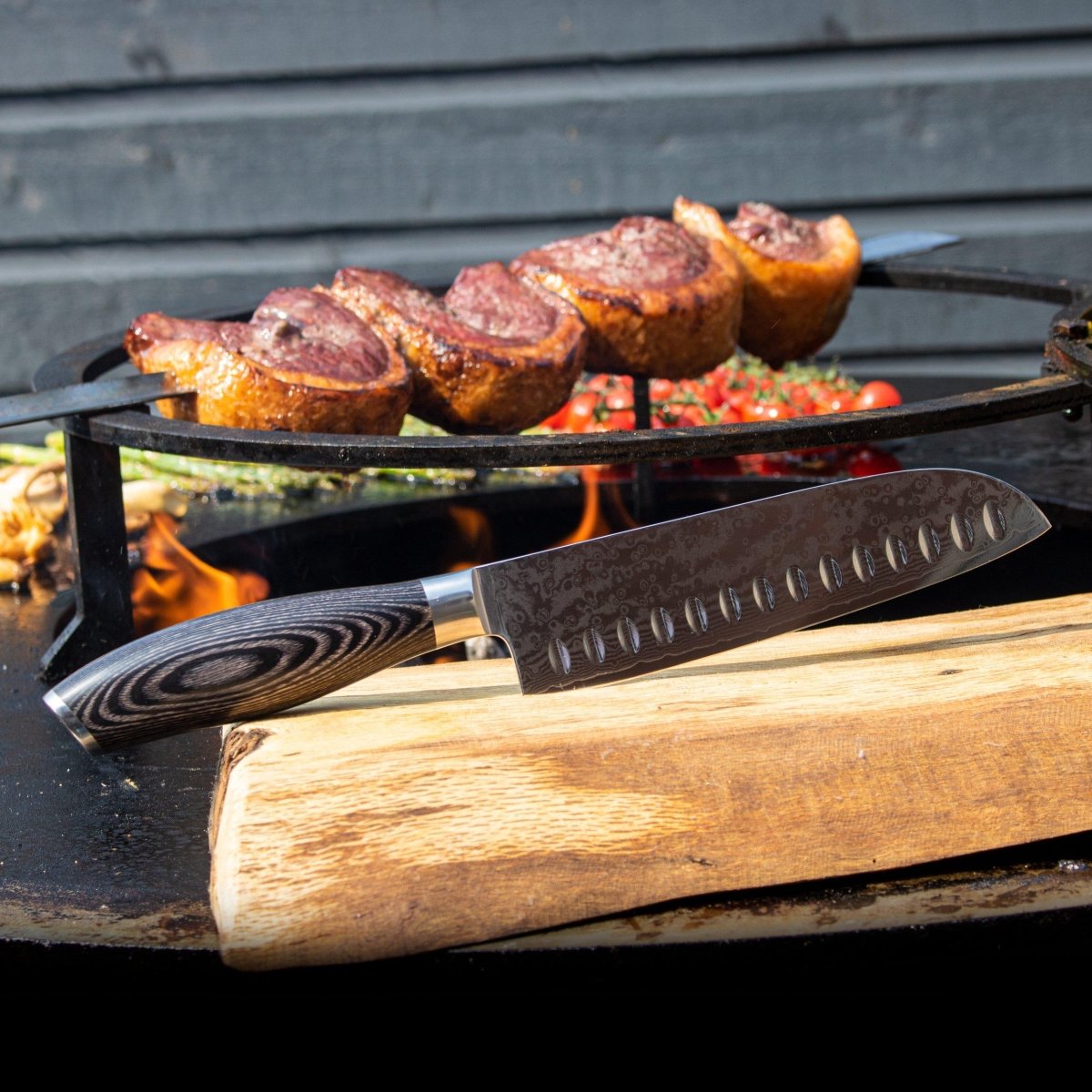 Santoku Knife with Hollow Edge, 18 cm
